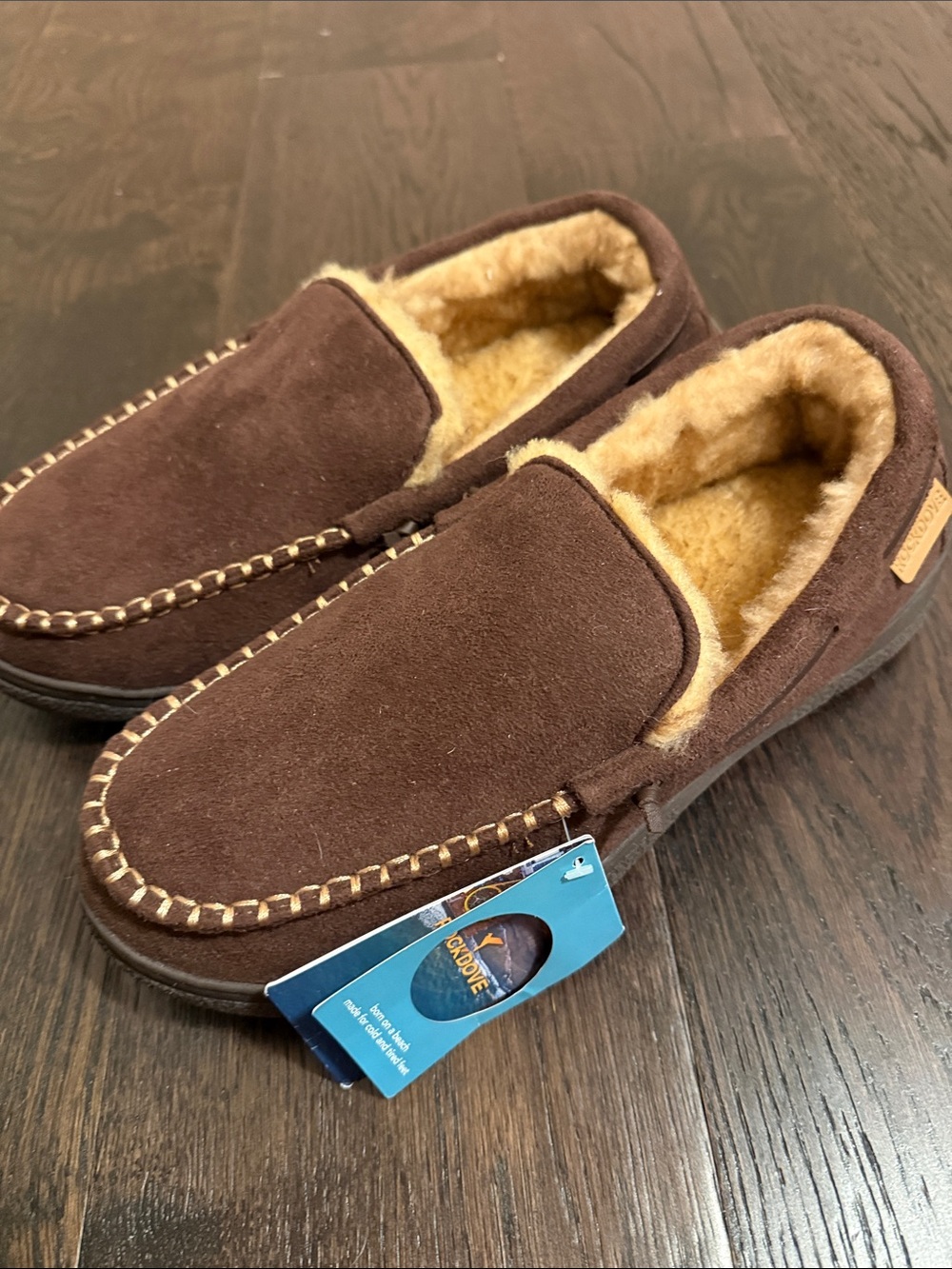 Men's Brown Shearling-Lined Slip-On Moccasin
